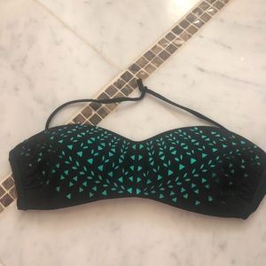 black and turquoise bikini top